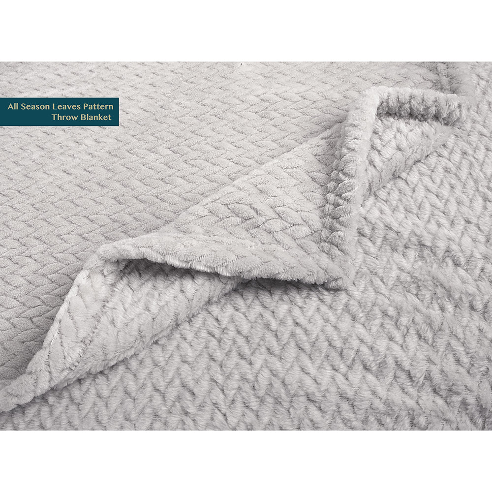 Leaves Textured Fleece Blanket