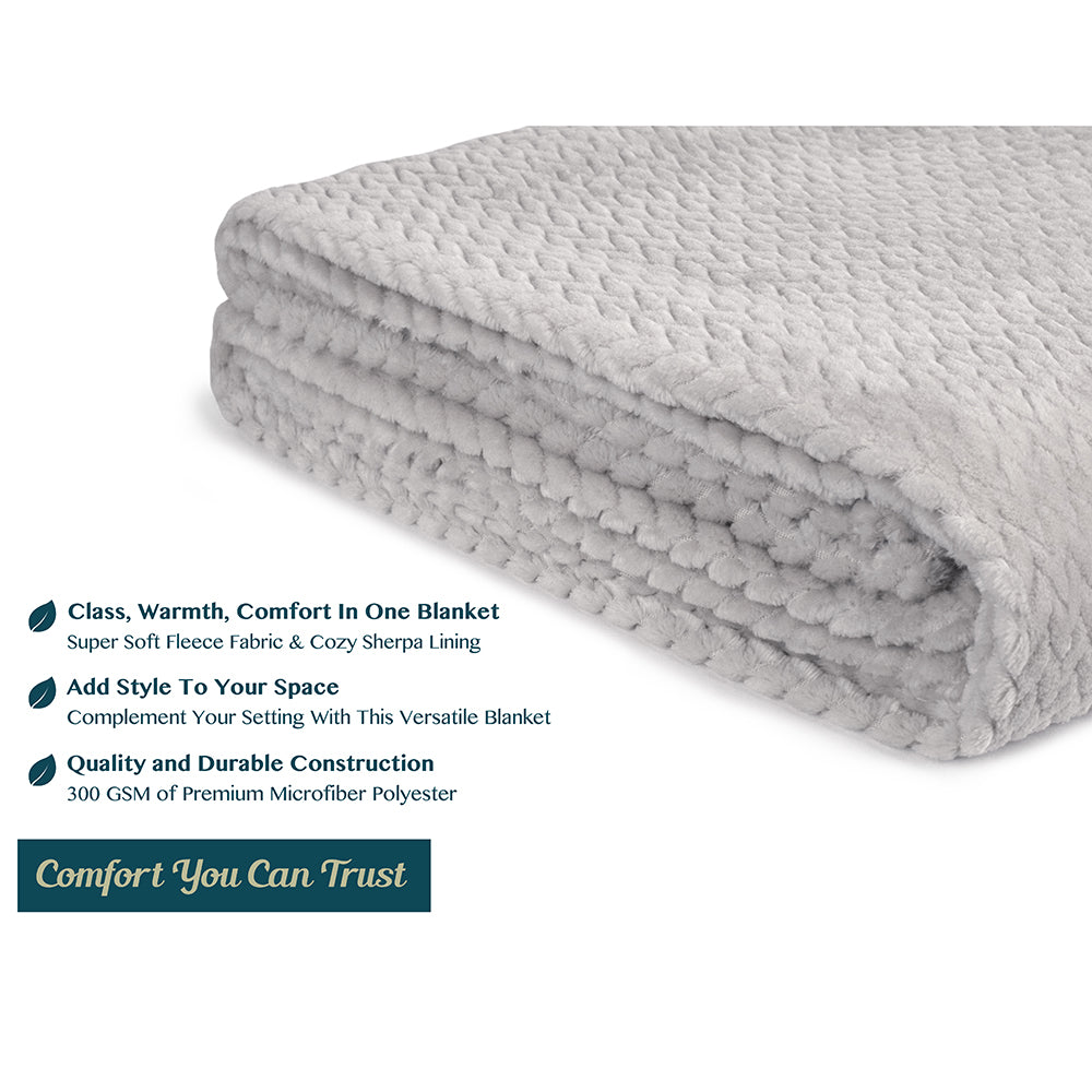 Leaves Textured Fleece Blanket