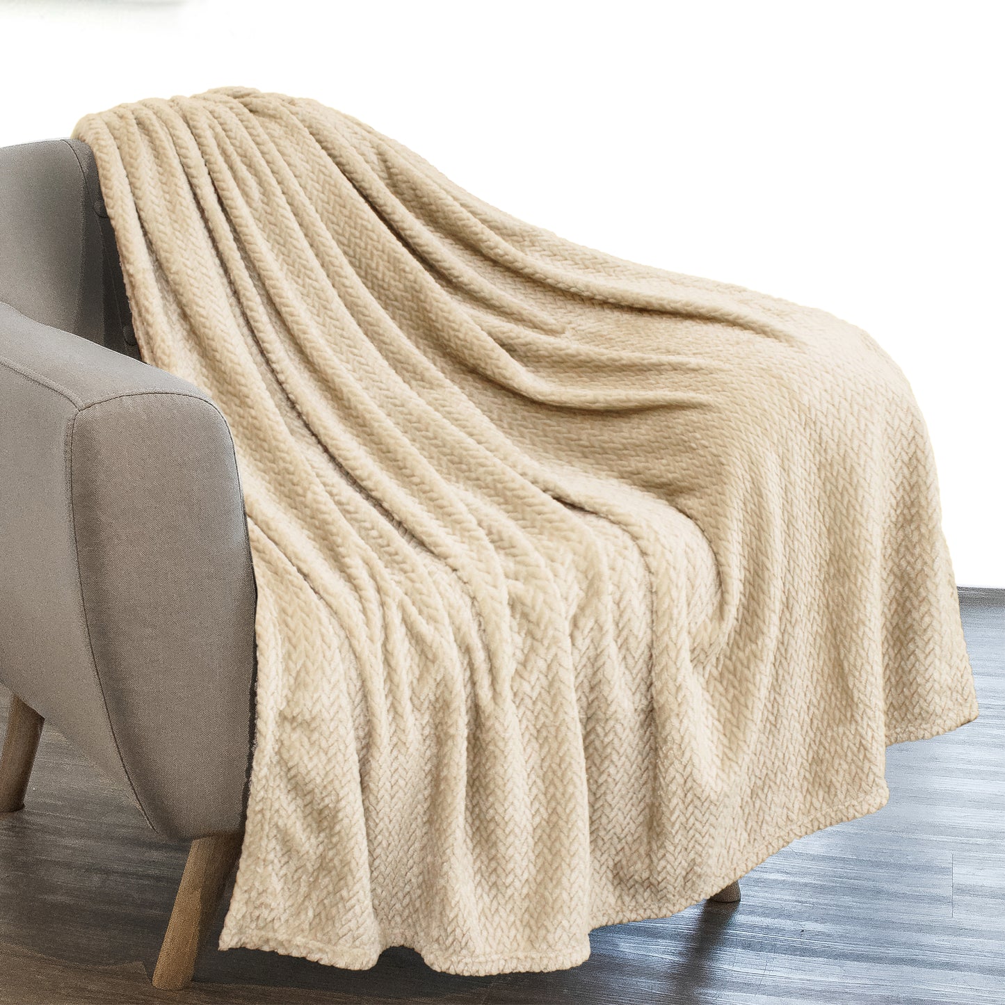 Leaves Textured Fleece Blanket
