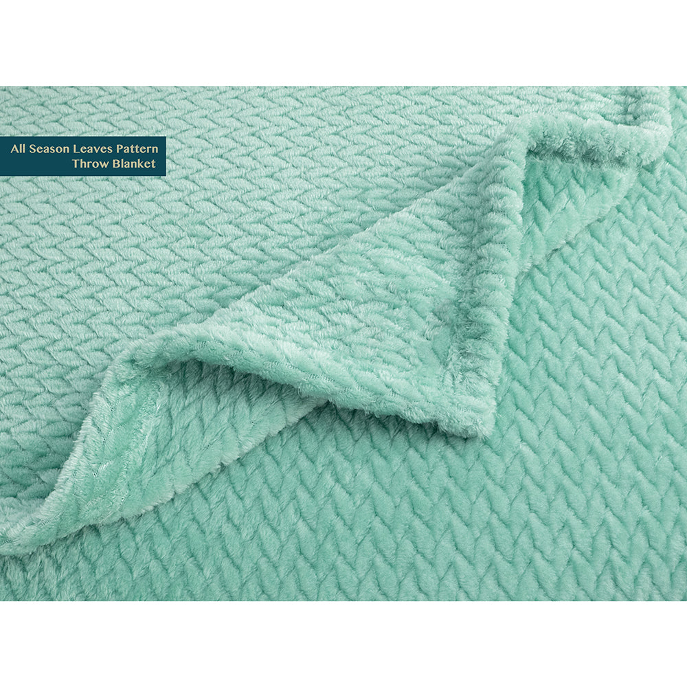 Leaves Textured Fleece Blanket