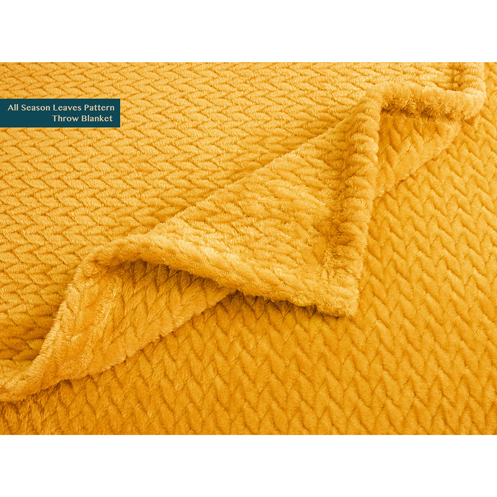 Leaves Textured Fleece Blanket