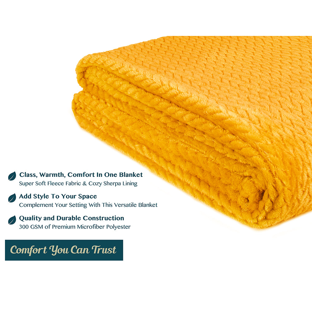 Leaves Textured Fleece Blanket