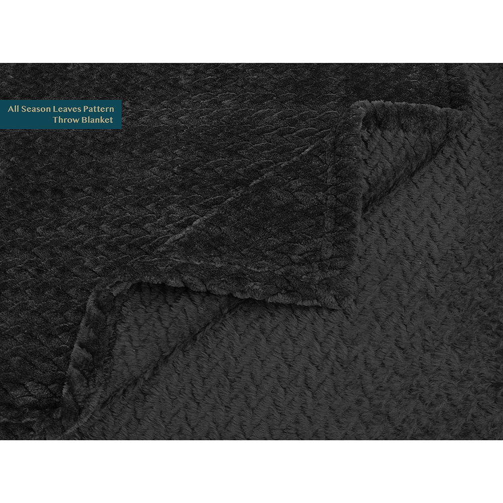Leaves Textured Fleece Blanket