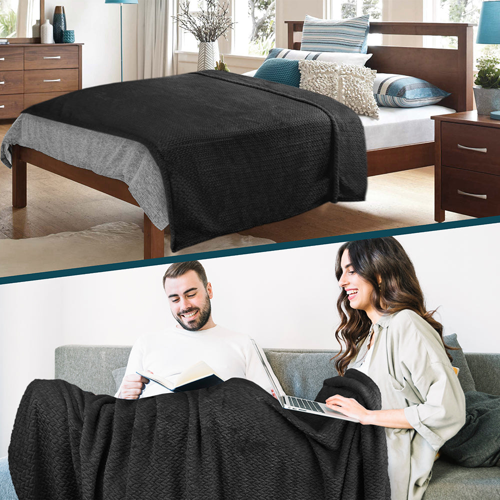 Leaves Textured Fleece Blanket