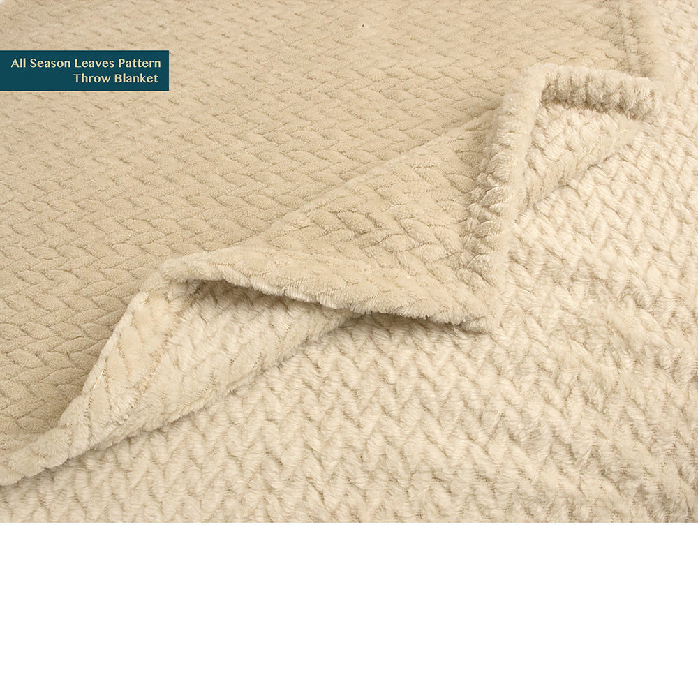 Leaves Textured Fleece Blanket
