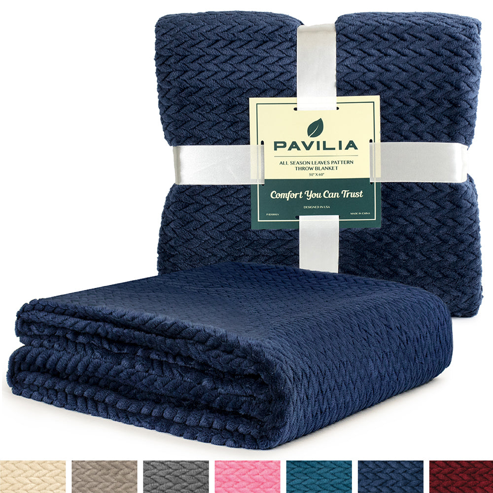 Leaves Textured Fleece Blanket