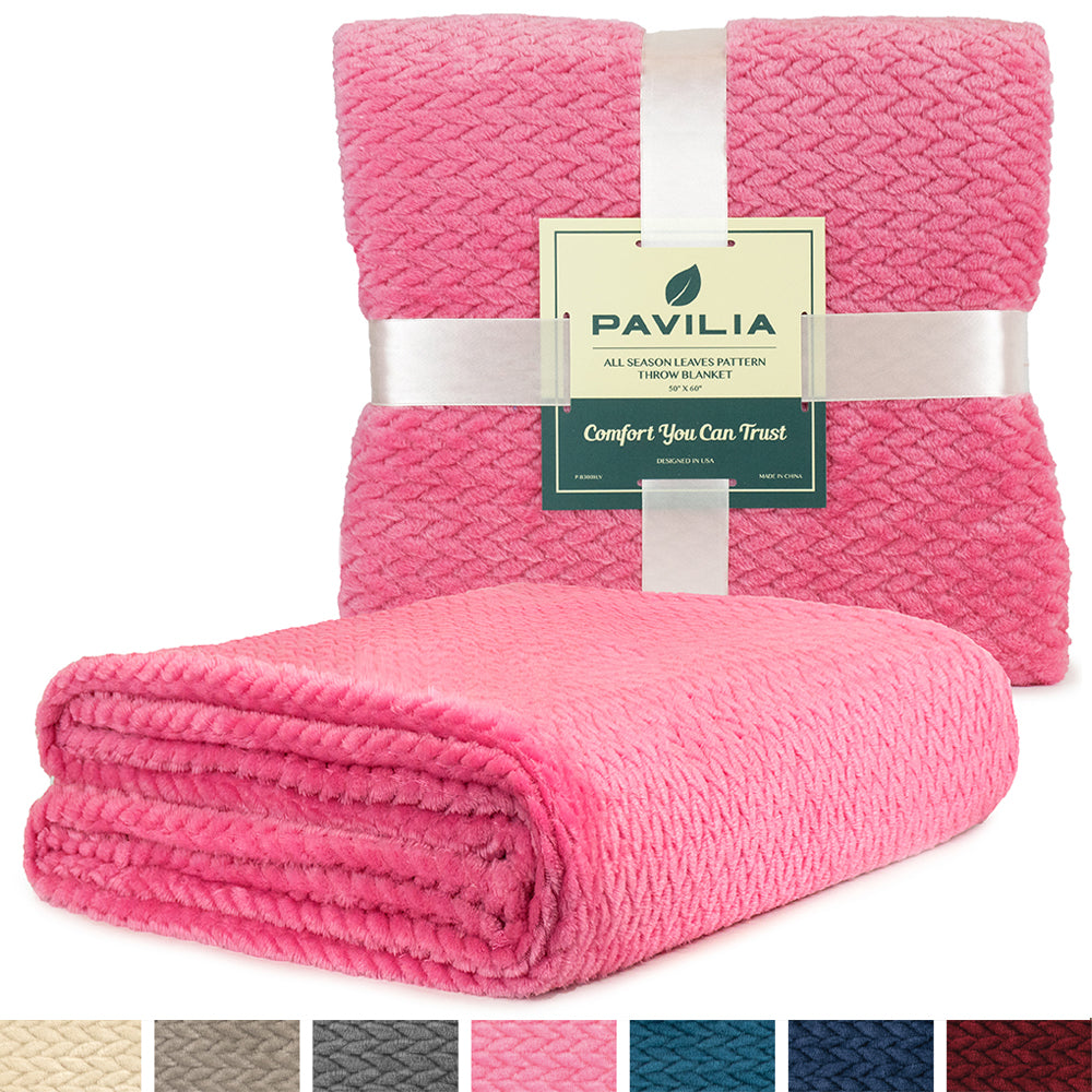 Leaves Textured Fleece Blanket