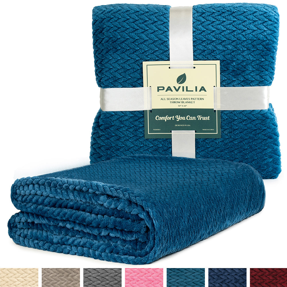 Leaves Textured Fleece Blanket