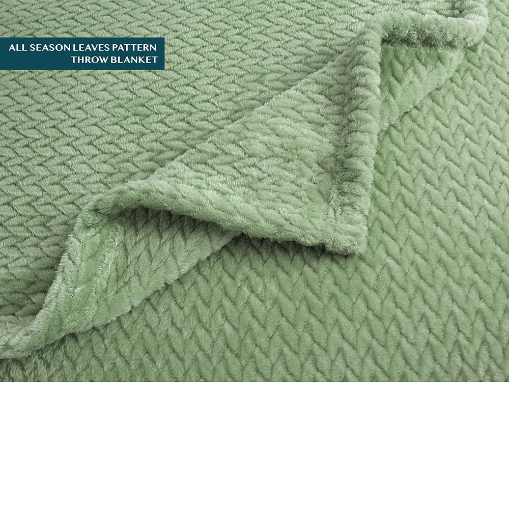 Leaves Textured Fleece Blanket
