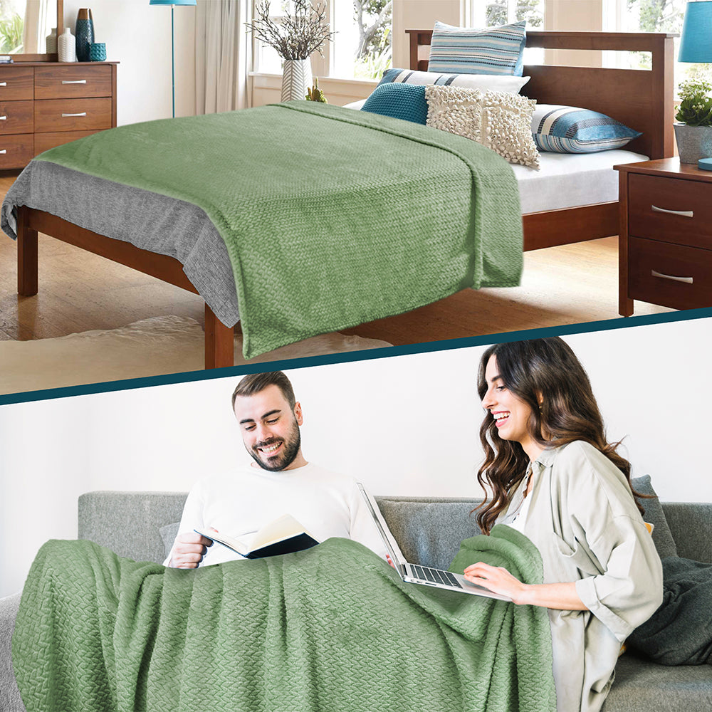 Leaves Textured Fleece Blanket