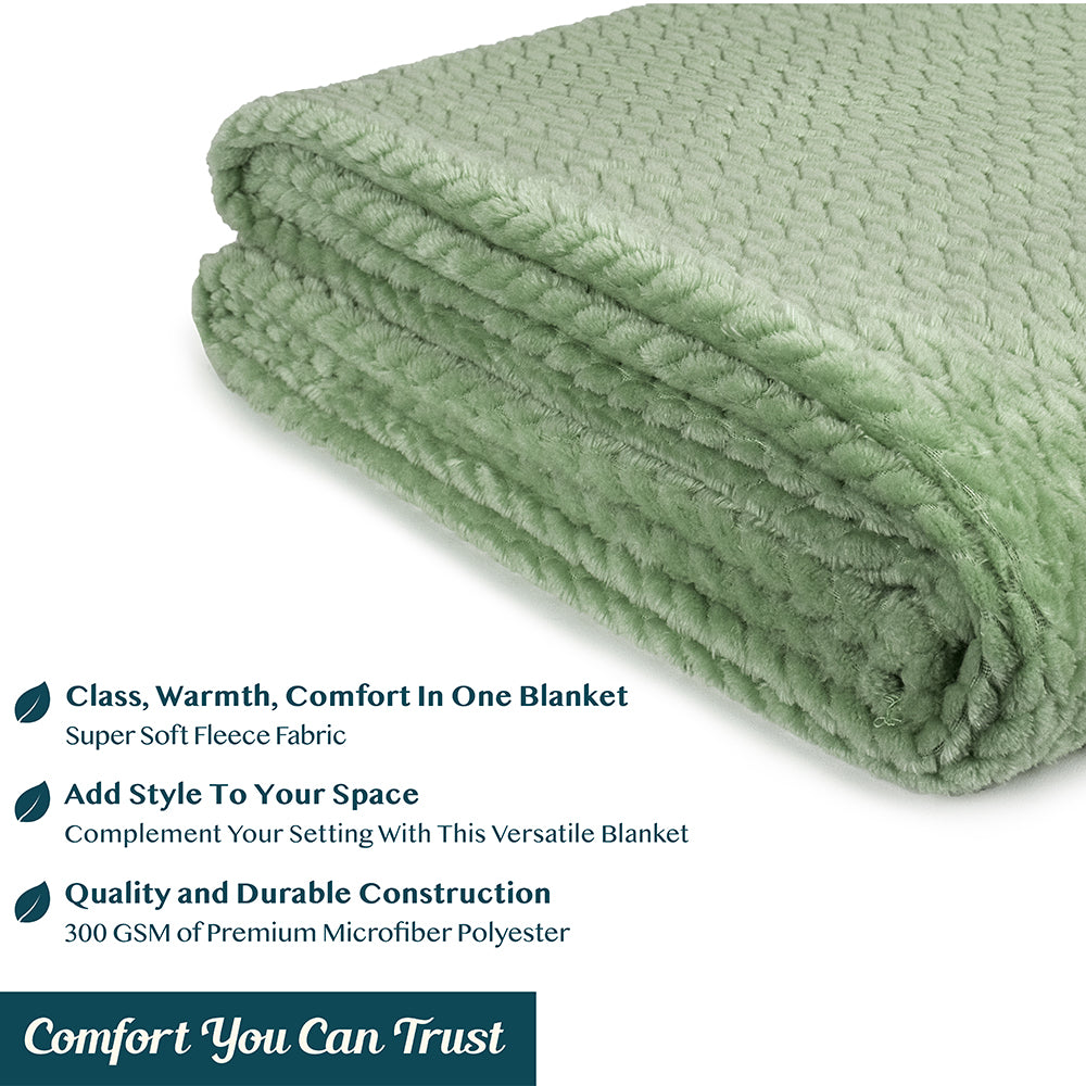 Leaves Textured Fleece Blanket