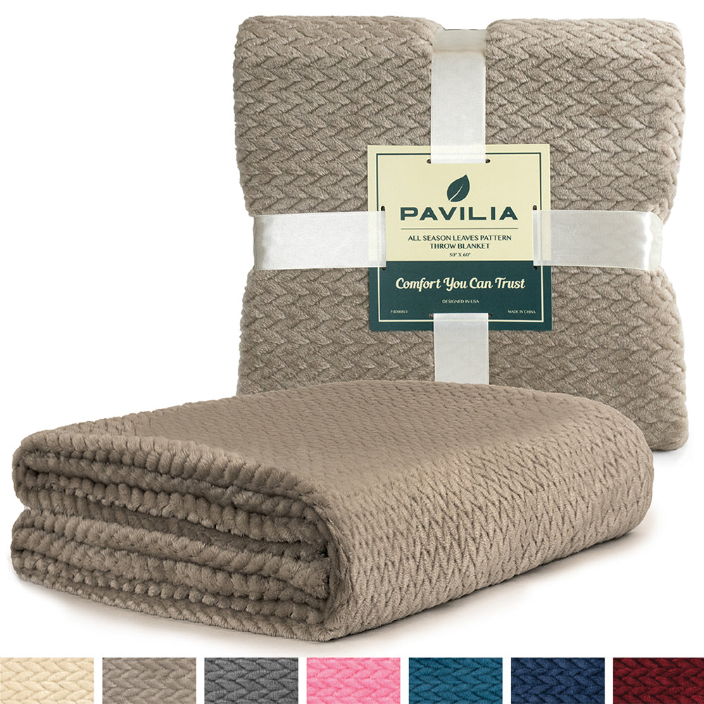 Leaves Textured Fleece Blanket