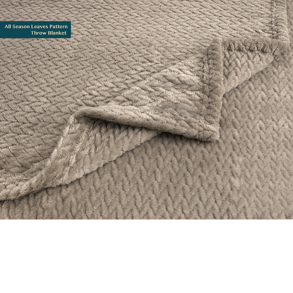 Leaves Textured Fleece Blanket