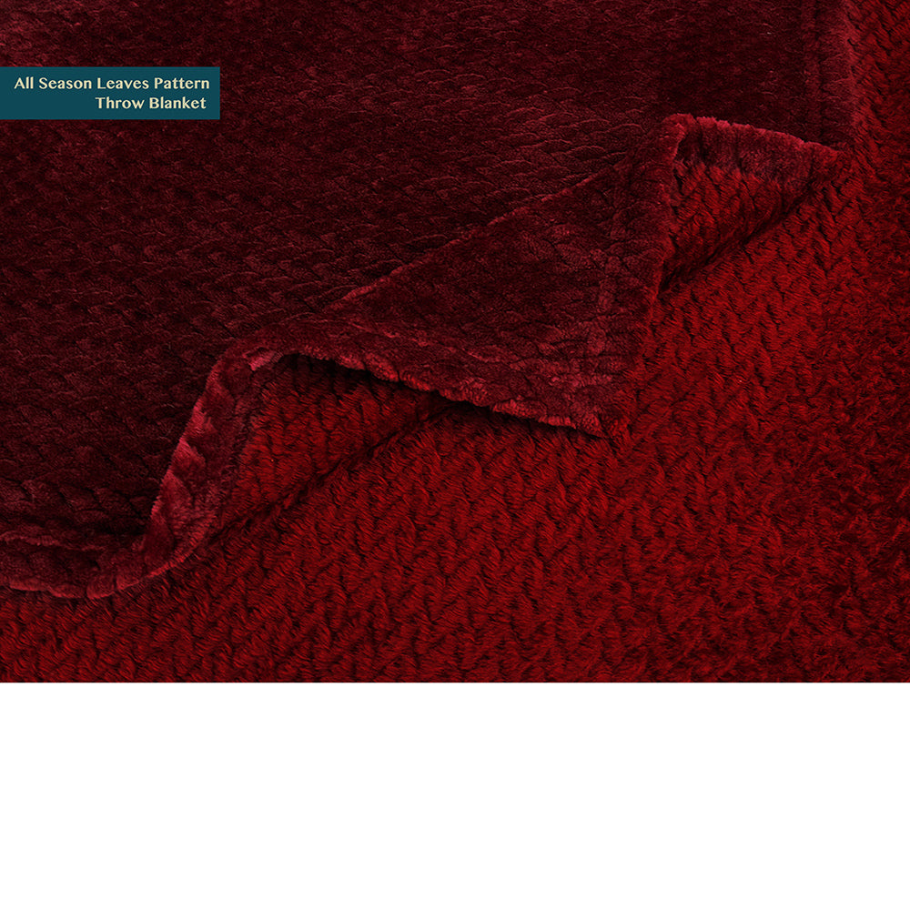 Leaves Textured Fleece Blanket
