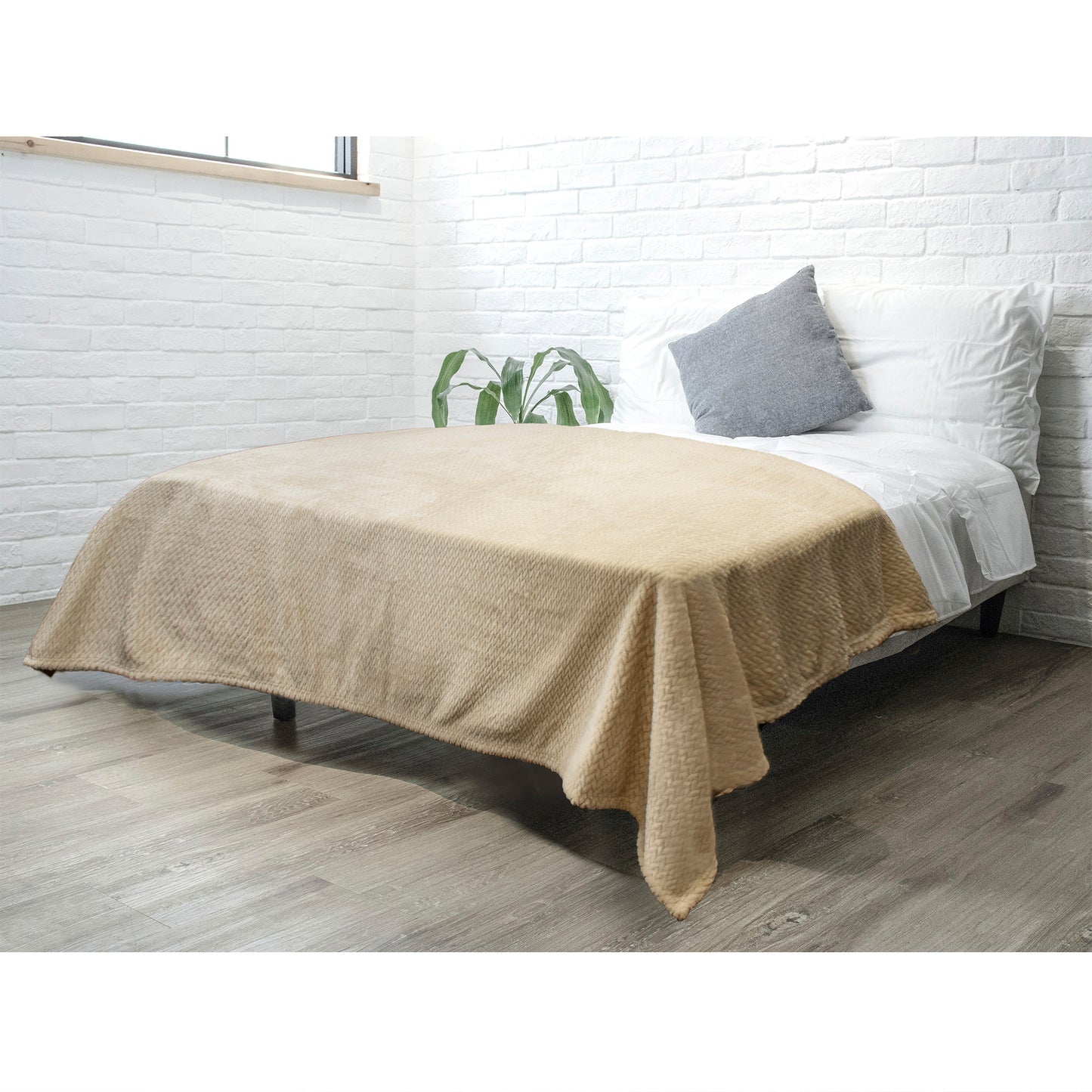 Leaves Textured Fleece Blanket