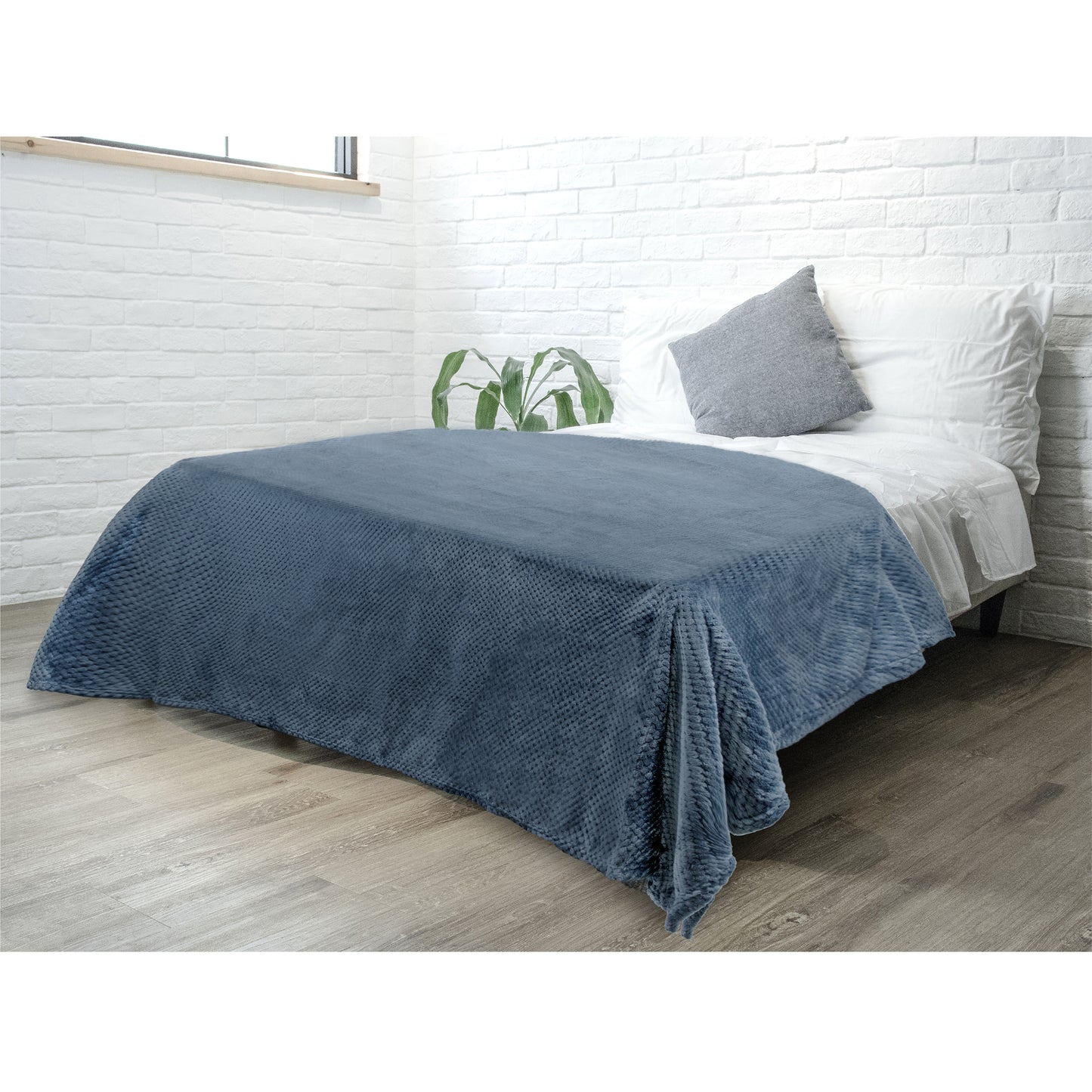 Waffle Textured Fleece Blanket