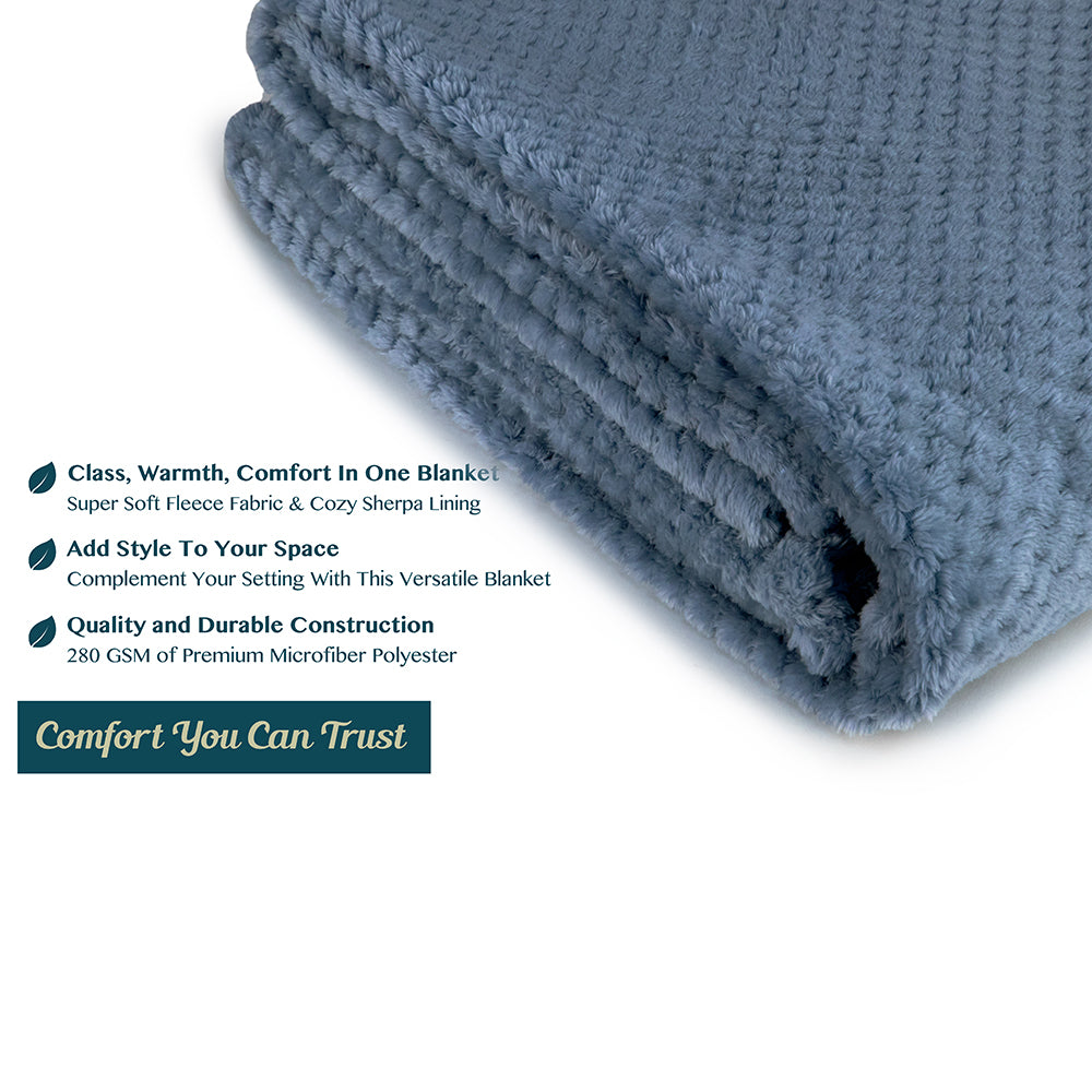 Waffle Textured Fleece Blanket