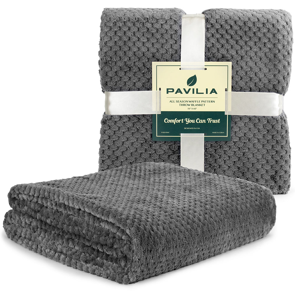 Waffle Textured Fleece Blanket