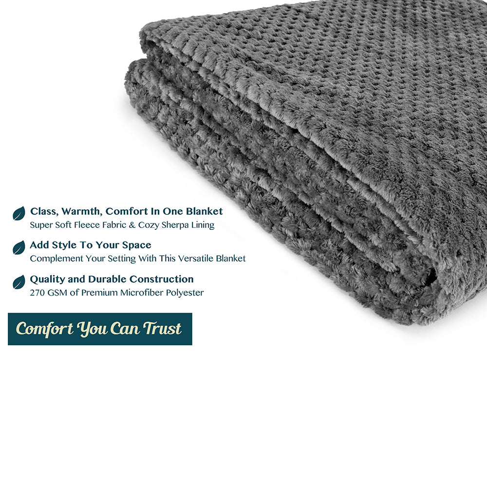 Waffle Textured Fleece Blanket