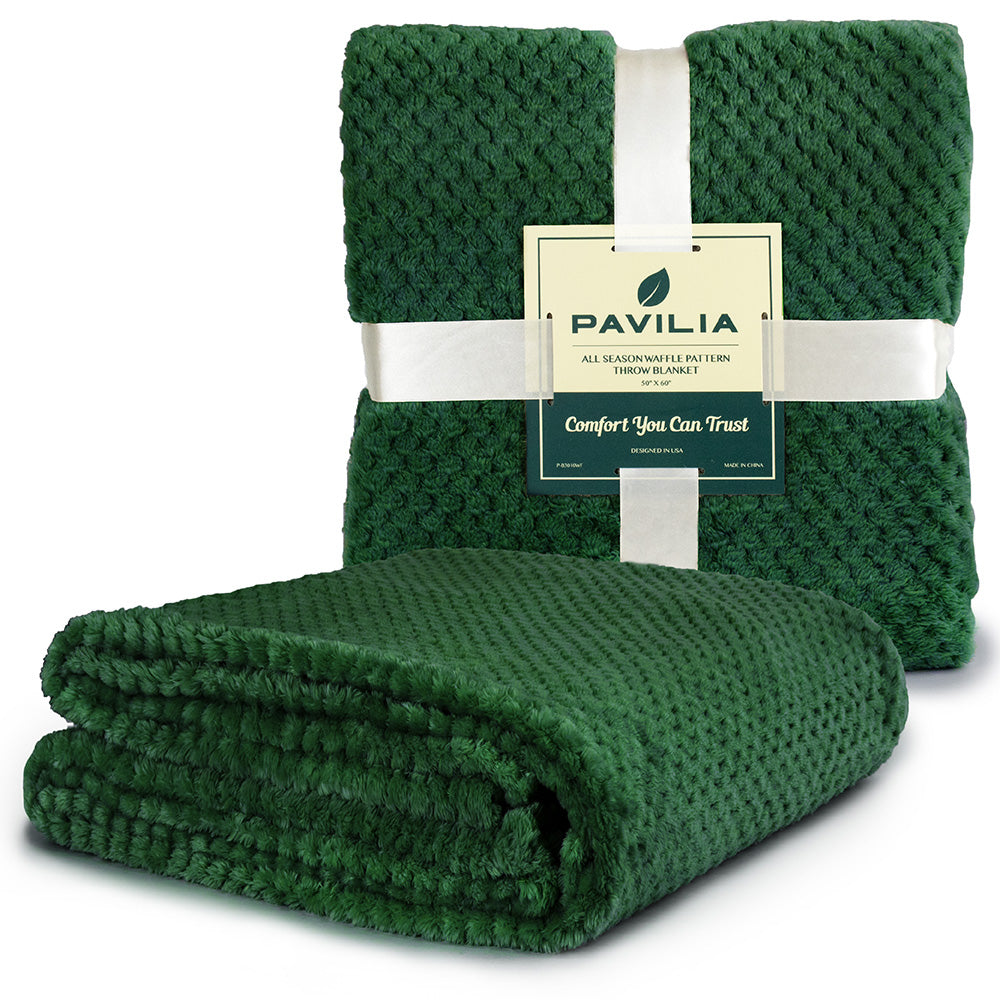 Waffle Textured Fleece Blanket
