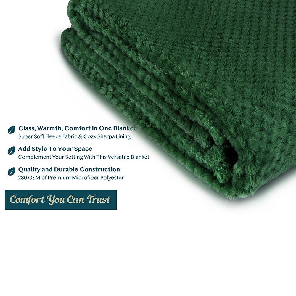 Waffle Textured Fleece Blanket