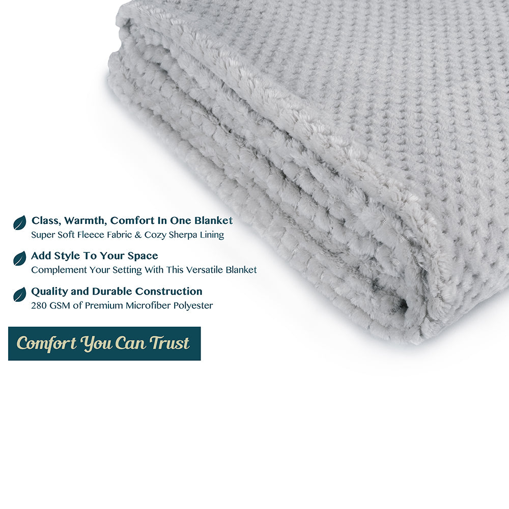 Waffle Textured Fleece Blanket