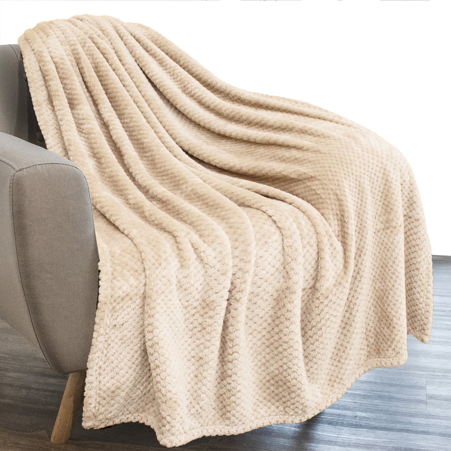 Waffle Textured Fleece Blanket