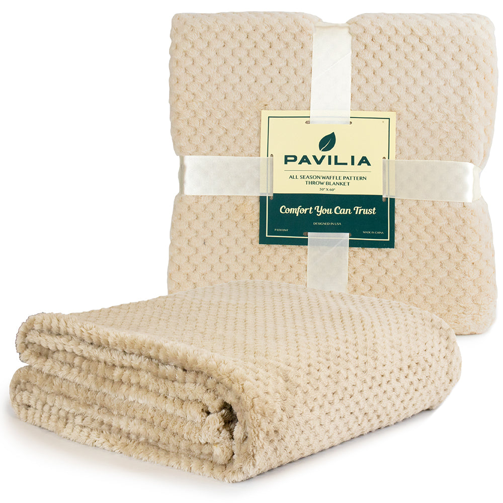 Waffle Textured Fleece Blanket