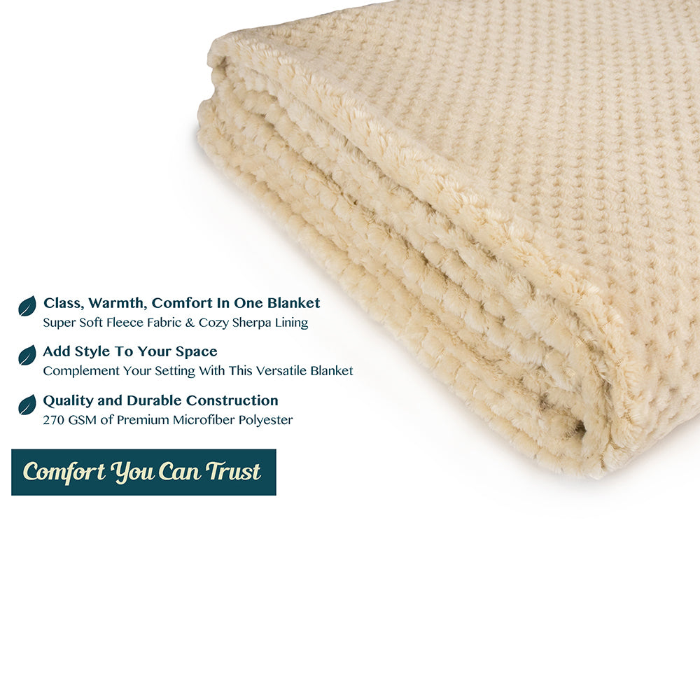 Waffle Textured Fleece Blanket