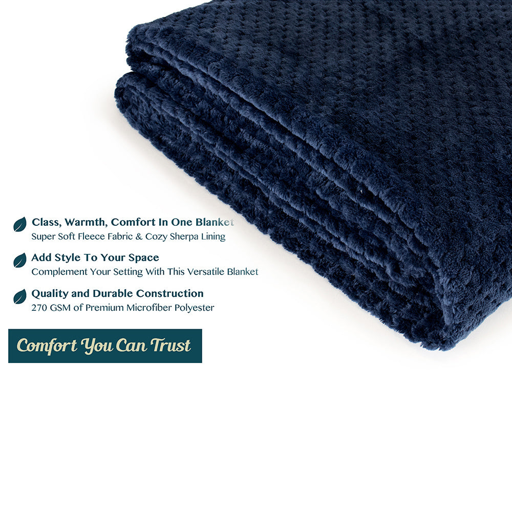 Waffle Textured Fleece Blanket
