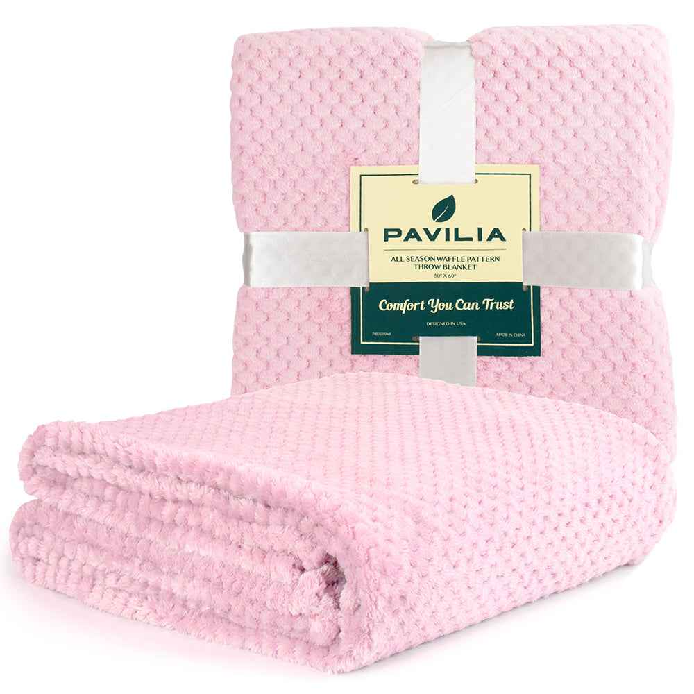 Waffle Textured Fleece Blanket