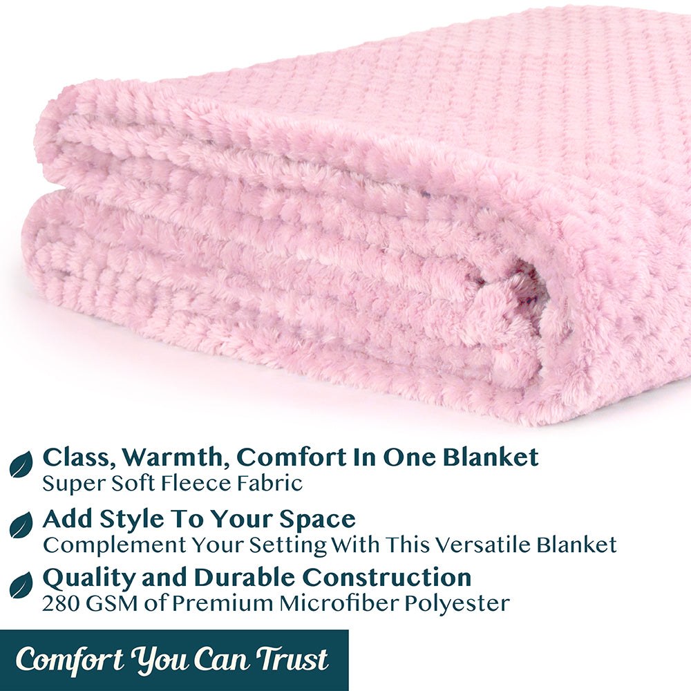 Waffle Textured Fleece Blanket