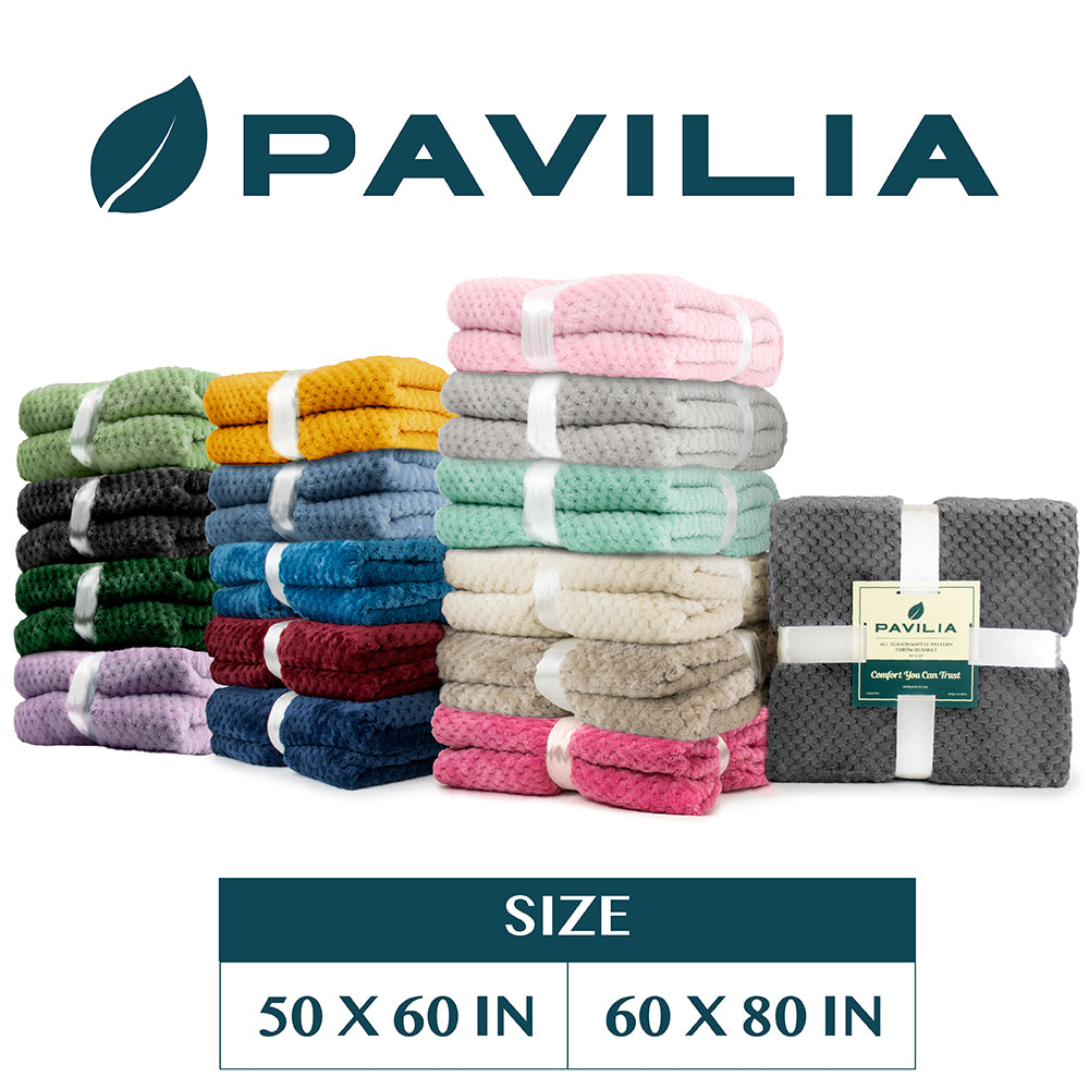 Waffle Textured Fleece Blanket