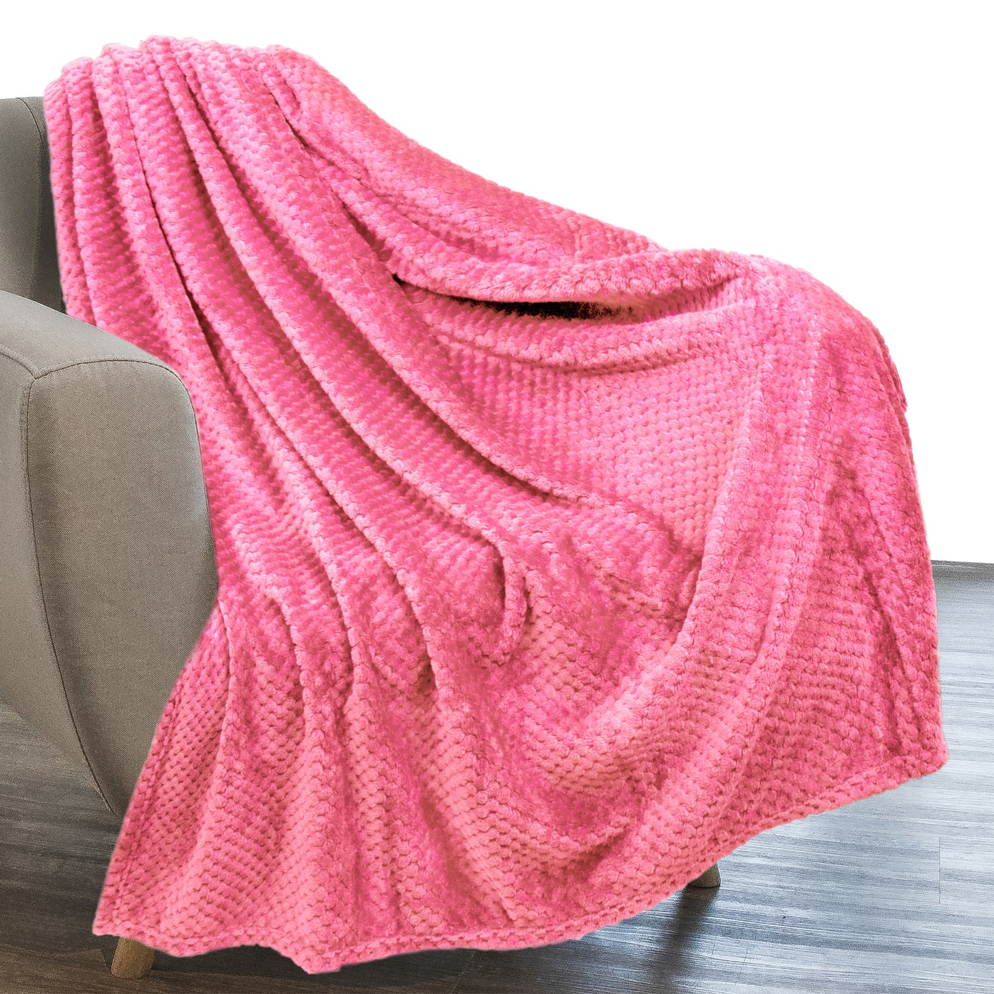 Waffle Textured Fleece Blanket