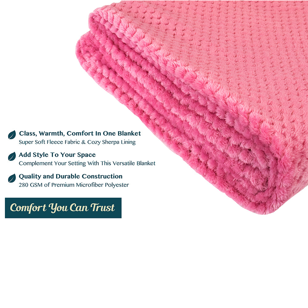 Waffle Textured Fleece Blanket