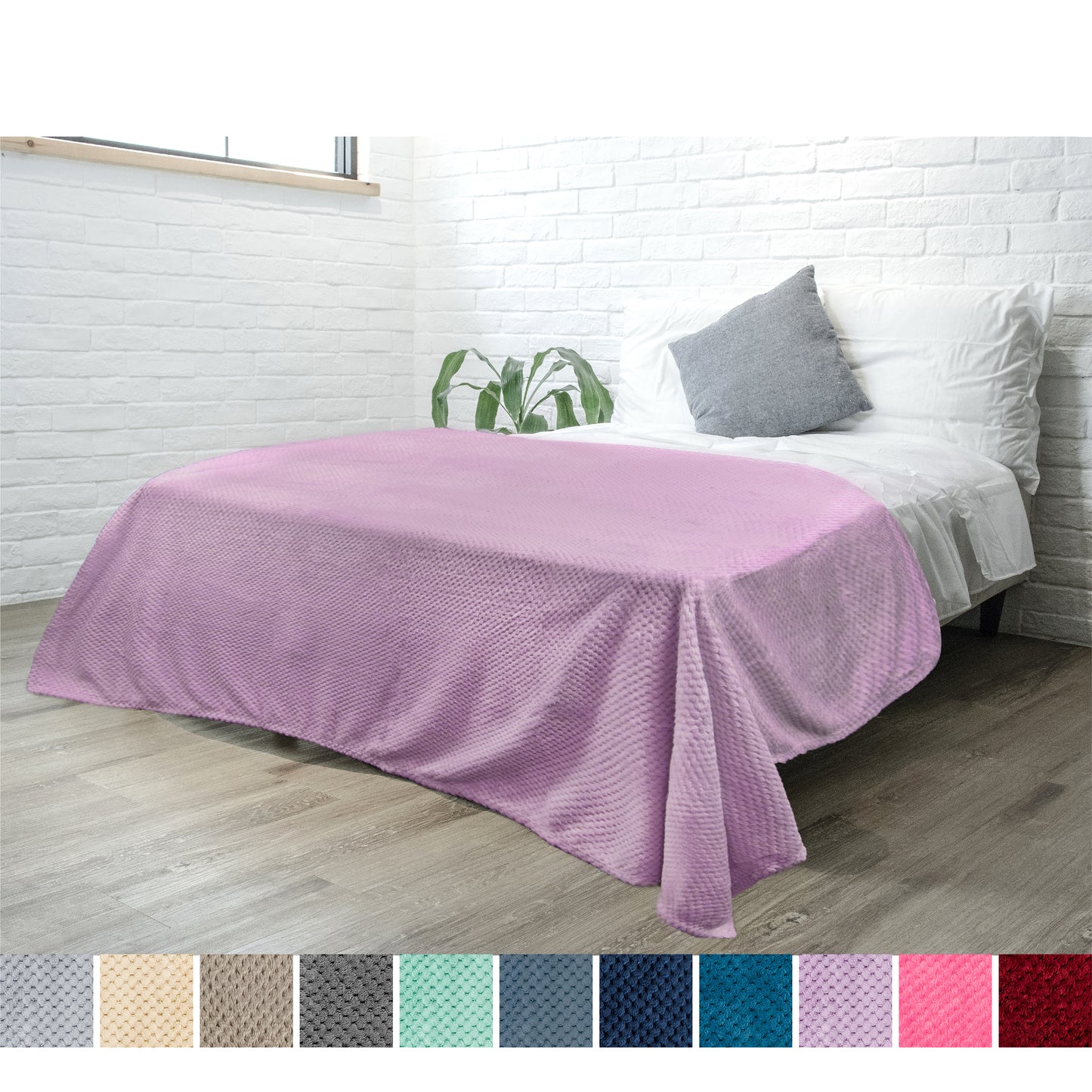 Waffle Textured Fleece Blanket