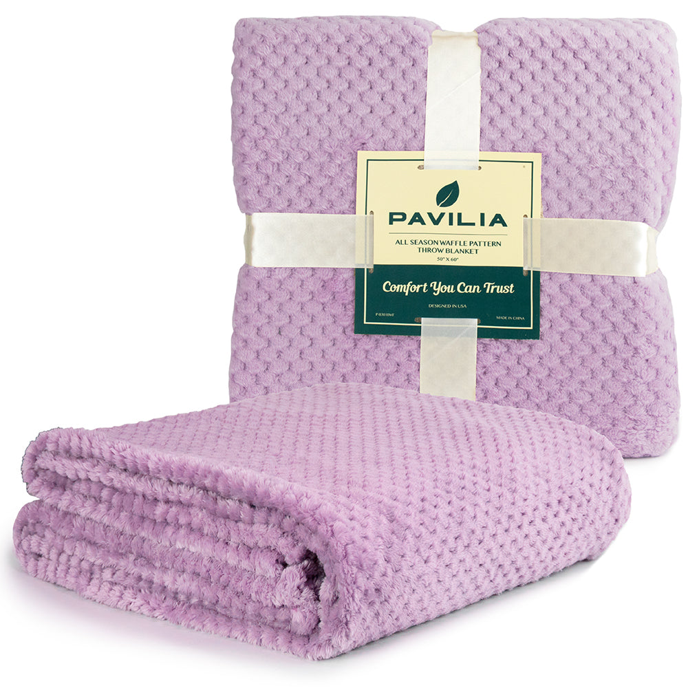 Waffle Textured Fleece Blanket