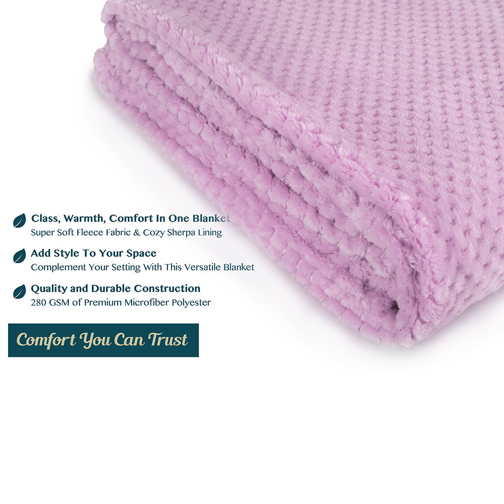 Waffle Textured Fleece Blanket