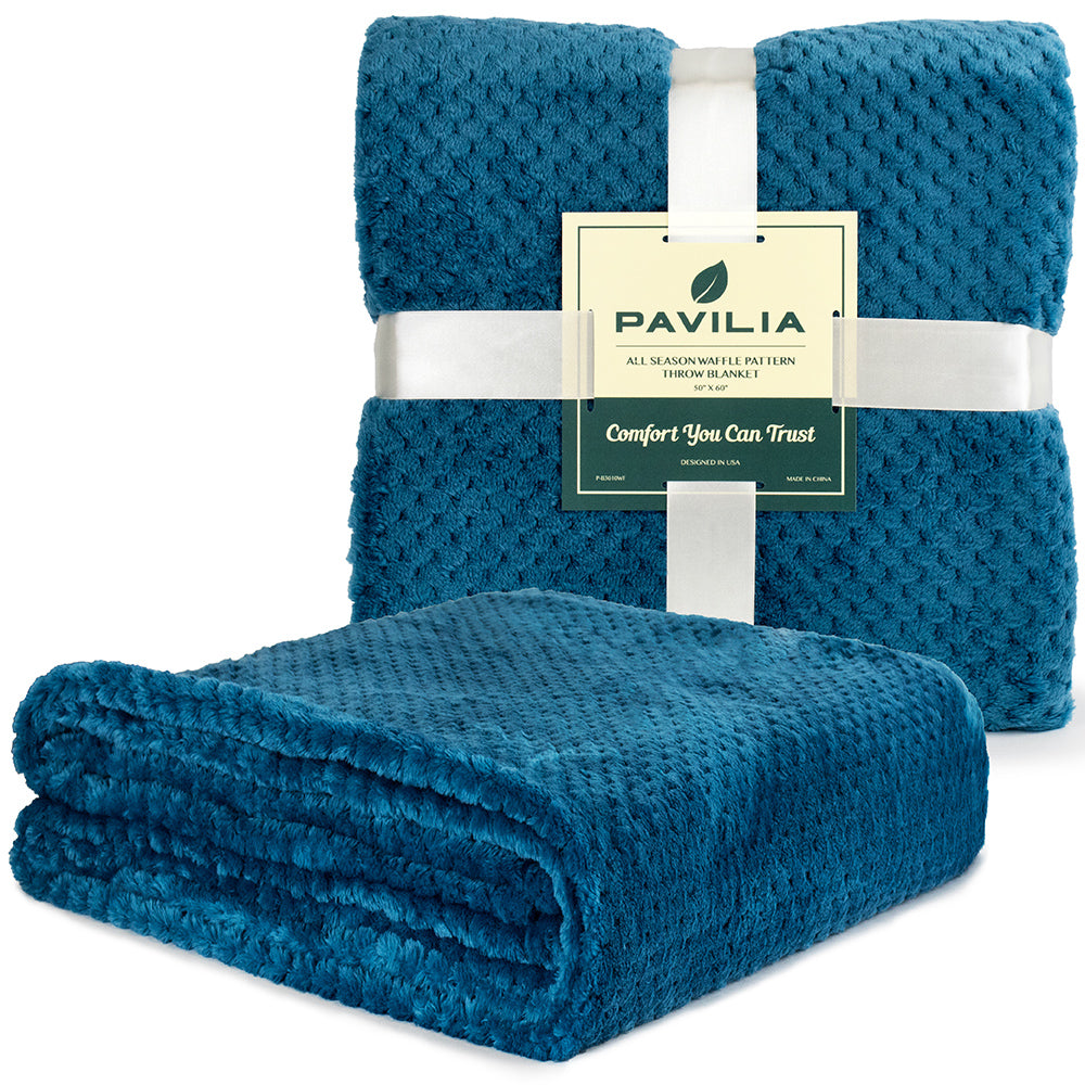 Waffle Textured Fleece Blanket