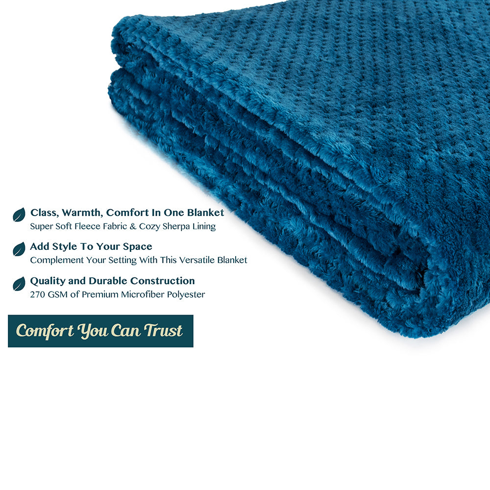 Waffle Textured Fleece Blanket