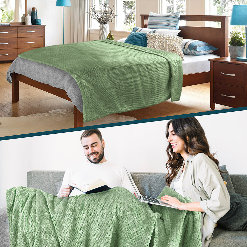 Waffle Textured Fleece Blanket