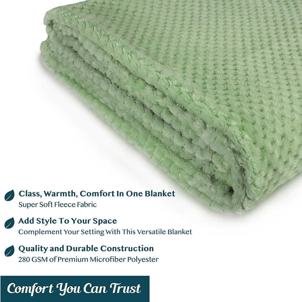 Waffle Textured Fleece Blanket