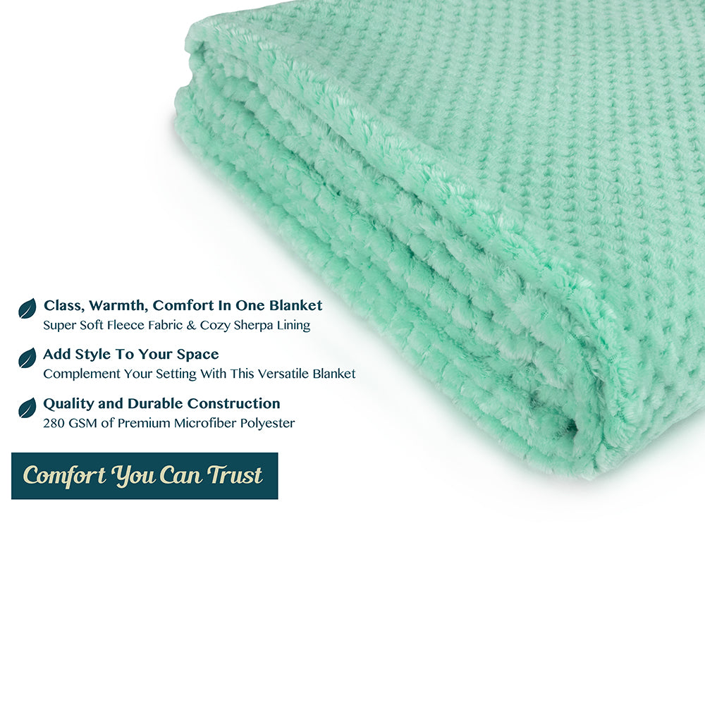 Waffle Textured Fleece Blanket