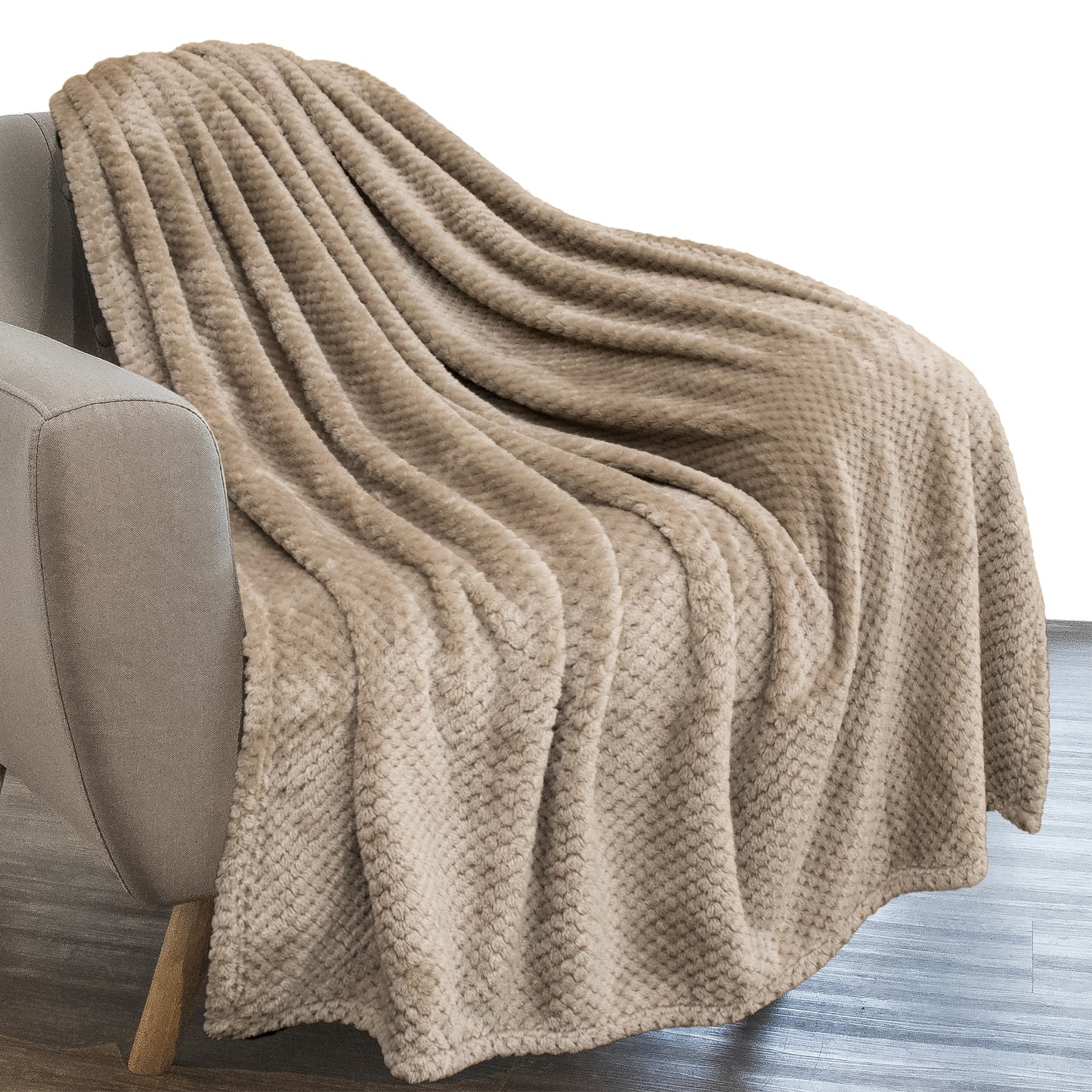 Waffle Textured Fleece Blanket