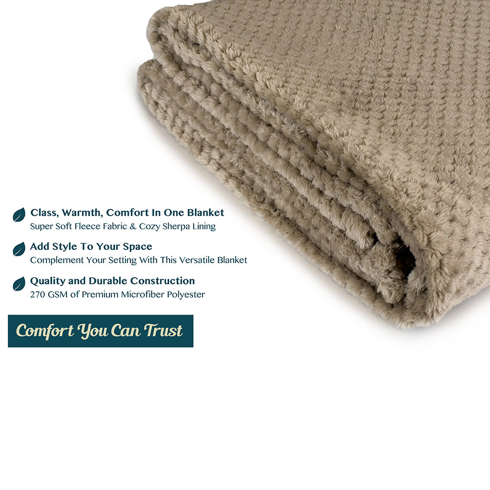 Waffle Textured Fleece Blanket