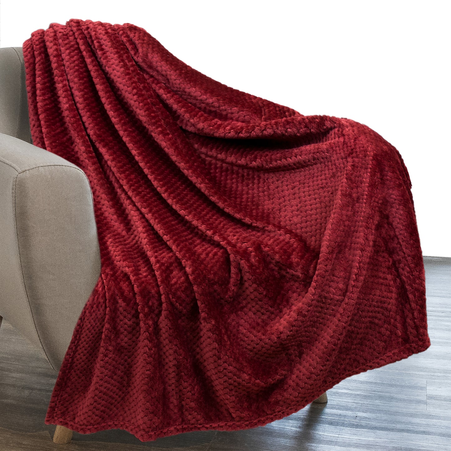 Waffle Textured Fleece Blanket