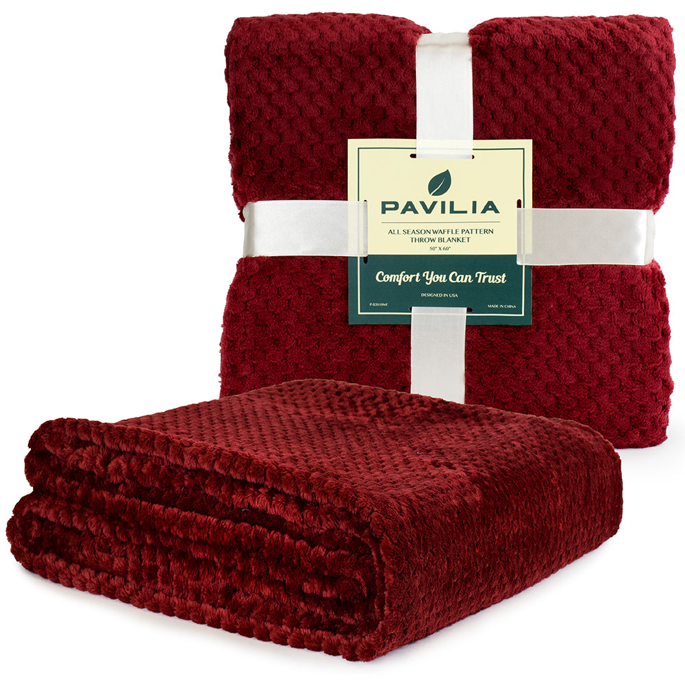 Waffle Textured Fleece Blanket