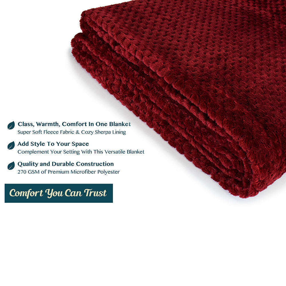 Waffle Textured Fleece Blanket