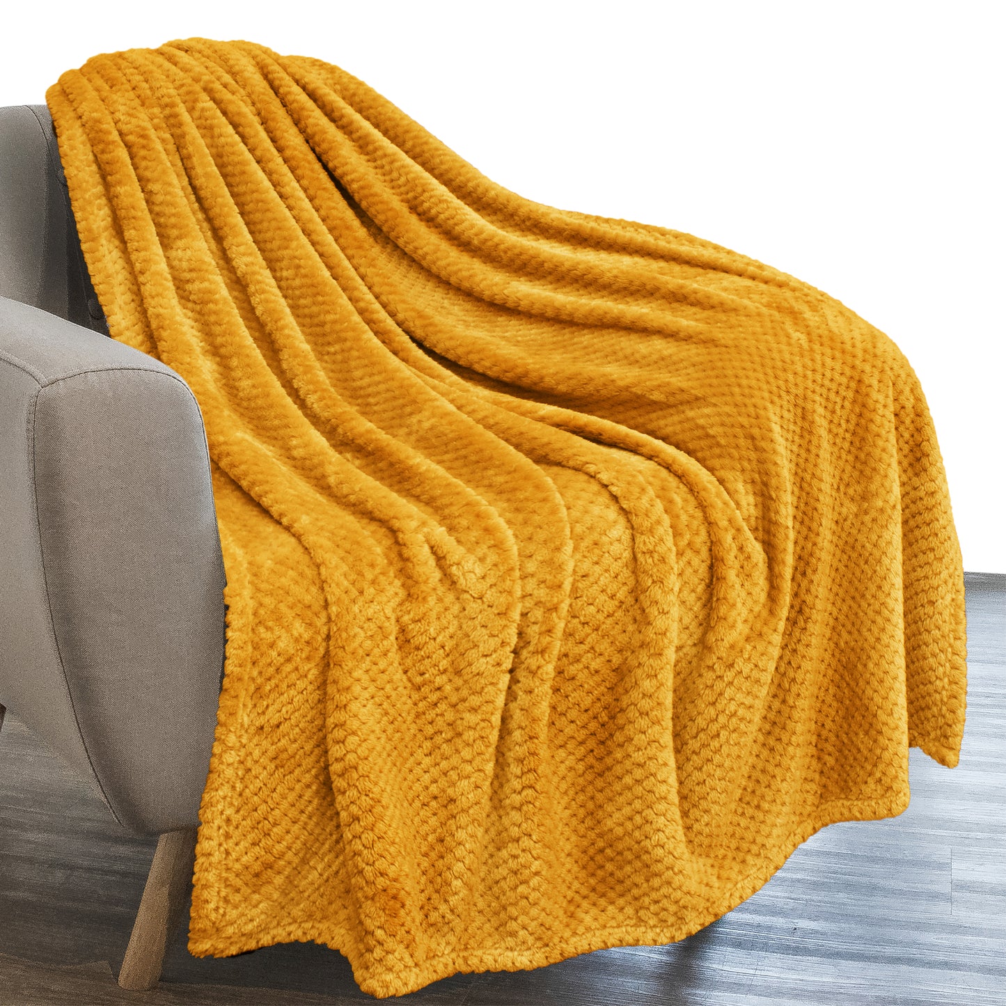 Waffle Textured Fleece Blanket