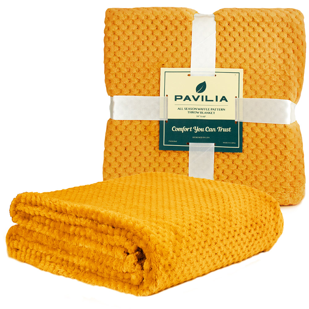 Waffle Textured Fleece Blanket